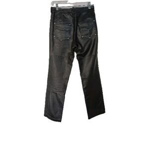 Black Leather Moto Biker Pants Women's Size 6 Punk Goth Studded 28x30 Y2K